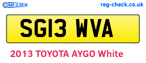 SG13WVA are the vehicle registration plates.
