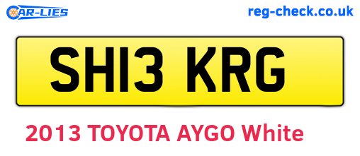 SH13KRG are the vehicle registration plates.