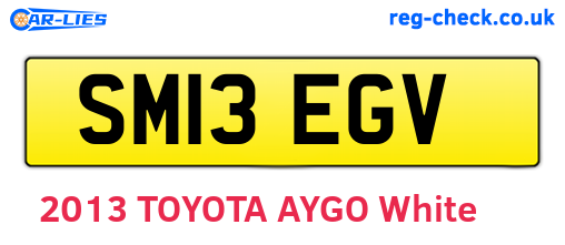 SM13EGV are the vehicle registration plates.