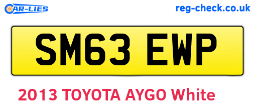 SM63EWP are the vehicle registration plates.