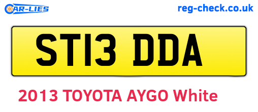 ST13DDA are the vehicle registration plates.