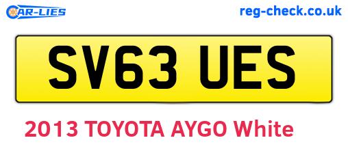 SV63UES are the vehicle registration plates.