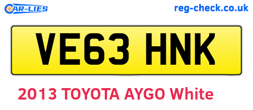 VE63HNK are the vehicle registration plates.