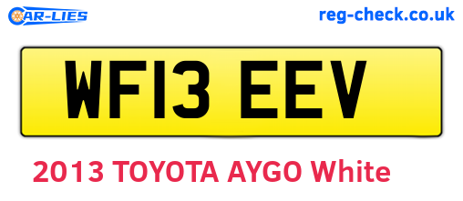 WF13EEV are the vehicle registration plates.