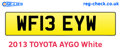 WF13EYW are the vehicle registration plates.