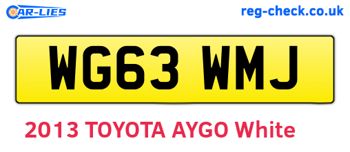 WG63WMJ are the vehicle registration plates.