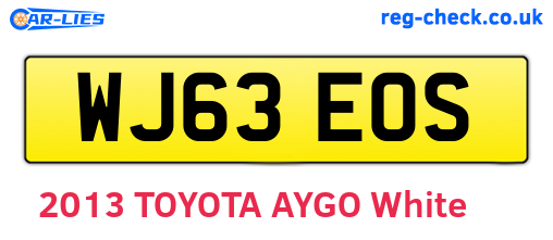 WJ63EOS are the vehicle registration plates.