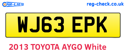 WJ63EPK are the vehicle registration plates.