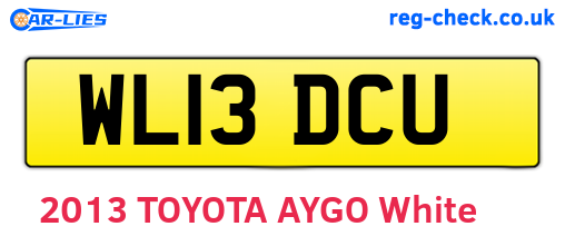 WL13DCU are the vehicle registration plates.