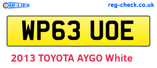 WP63UOE are the vehicle registration plates.