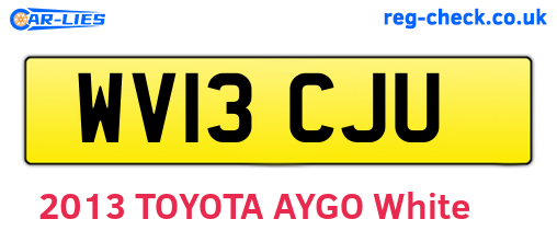 WV13CJU are the vehicle registration plates.