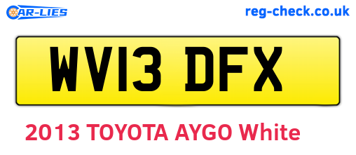 WV13DFX are the vehicle registration plates.