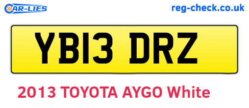 YB13DRZ are the vehicle registration plates.