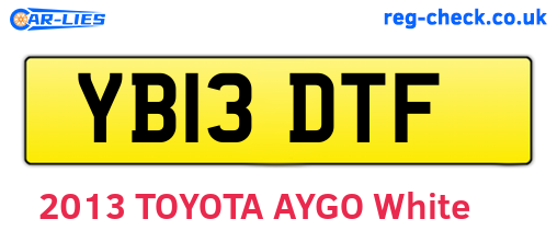 YB13DTF are the vehicle registration plates.