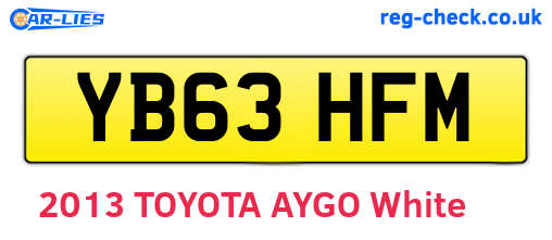 YB63HFM are the vehicle registration plates.