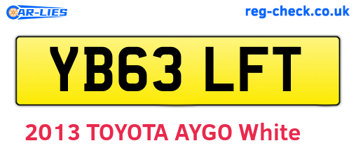 YB63LFT are the vehicle registration plates.