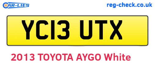YC13UTX are the vehicle registration plates.