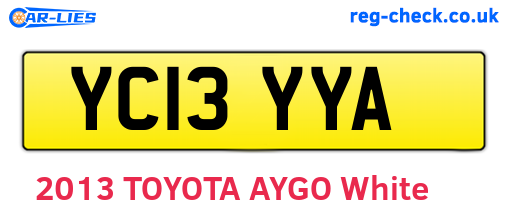 YC13YYA are the vehicle registration plates.