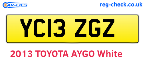 YC13ZGZ are the vehicle registration plates.