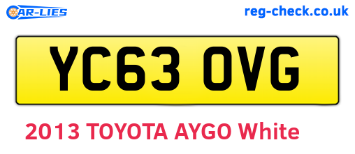 YC63OVG are the vehicle registration plates.