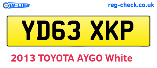 YD63XKP are the vehicle registration plates.