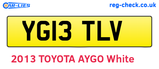 YG13TLV are the vehicle registration plates.