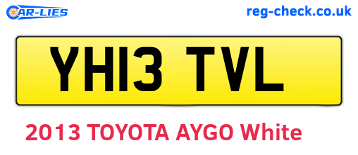 YH13TVL are the vehicle registration plates.