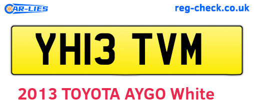 YH13TVM are the vehicle registration plates.