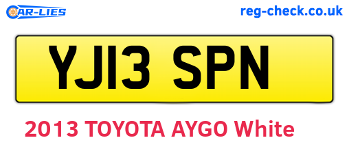 YJ13SPN are the vehicle registration plates.