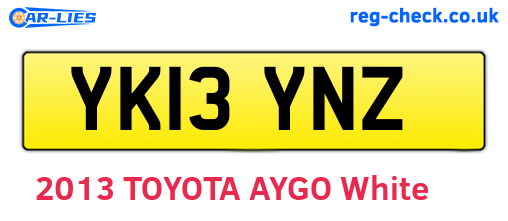 YK13YNZ are the vehicle registration plates.
