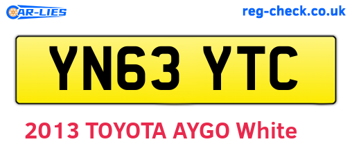 YN63YTC are the vehicle registration plates.