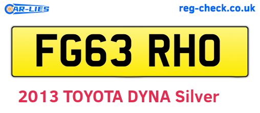 FG63RHO are the vehicle registration plates.