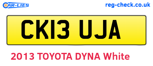CK13UJA are the vehicle registration plates.