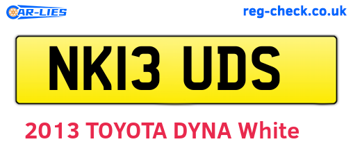 NK13UDS are the vehicle registration plates.