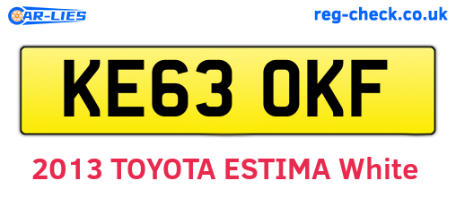 KE63OKF are the vehicle registration plates.