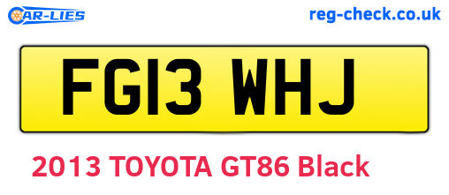 FG13WHJ are the vehicle registration plates.