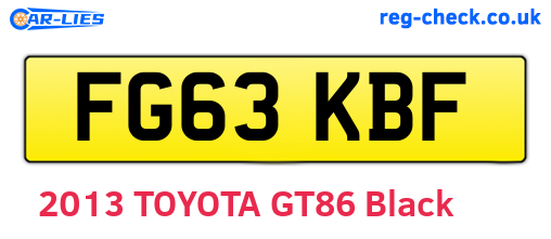 FG63KBF are the vehicle registration plates.