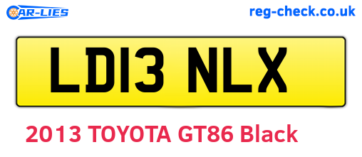 LD13NLX are the vehicle registration plates.