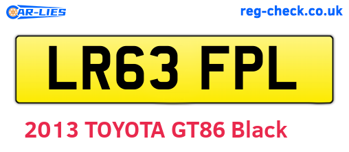 LR63FPL are the vehicle registration plates.