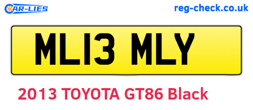 ML13MLY are the vehicle registration plates.
