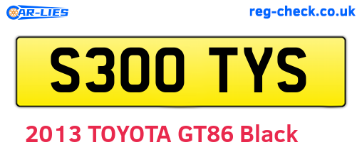 S300TYS are the vehicle registration plates.