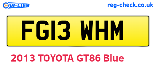 FG13WHM are the vehicle registration plates.