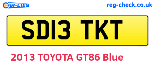SD13TKT are the vehicle registration plates.