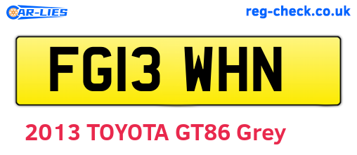 FG13WHN are the vehicle registration plates.