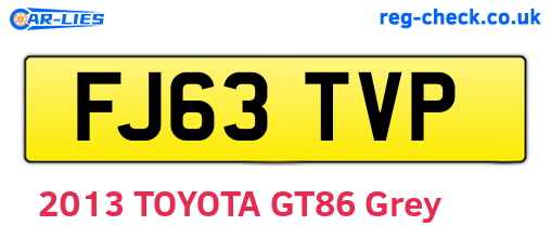 FJ63TVP are the vehicle registration plates.