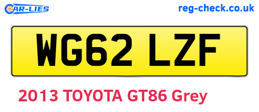WG62LZF are the vehicle registration plates.
