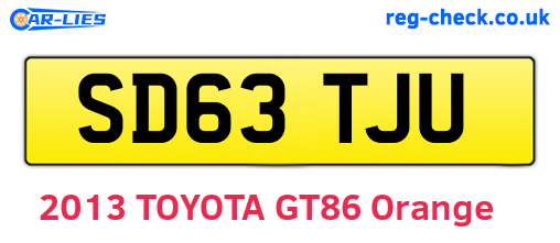 SD63TJU are the vehicle registration plates.