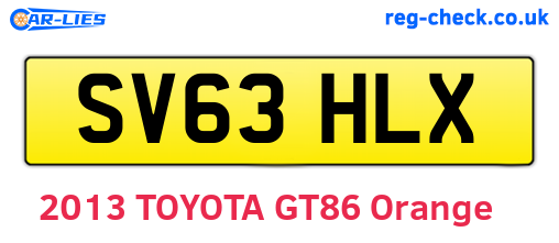 SV63HLX are the vehicle registration plates.
