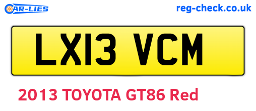 LX13VCM are the vehicle registration plates.
