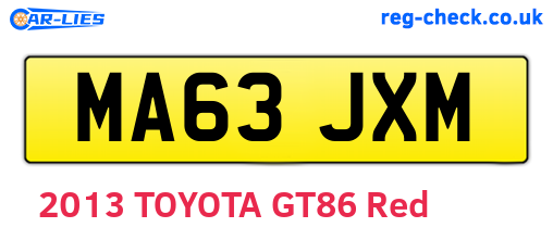 MA63JXM are the vehicle registration plates.